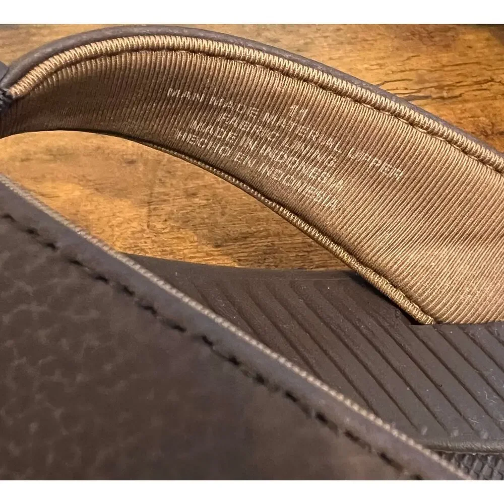 Flojos Brown Memory Foam Flip Flop Sandals Men's Size 11 NWOT